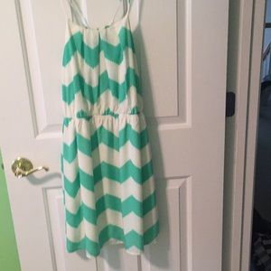 Teal and cream sundress